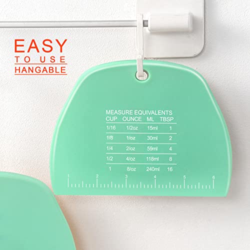 2 Pieces Plastic Bench Scraper, Dough Cutter with Measuring Scale, Green - color: Green