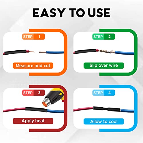 Heat Shrink Tubing 3/8" 9.5mm 2:1 Industrial Shrink Tube 164Ft - size: 3/8" (9.5mm) 164 Feet