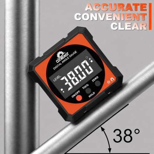 Digital Angle Finder Magnetic Base Compact Digital Level Protractor Black - color: Black