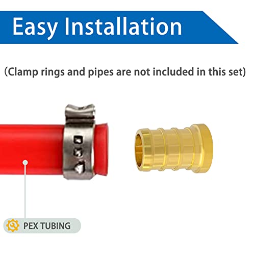 Hooshing 30PCS Pex Plugs 1/2 inch Pex Barb End Cap Brass Crimp Fittings - size: 1/2 inch
