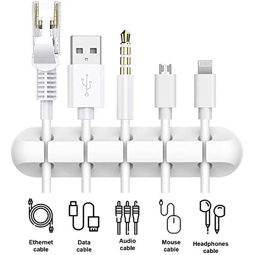 INCHOR Cord Organizer for Desk, White Cable Organizer Cable Clips 2 Pack - color: White