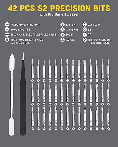 Banshu Mini Screwdriver Set, 46 in 1 Small Screwdriver Set with Case - size: 46-in-1