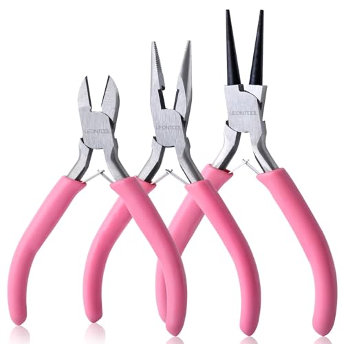 Mini Jewelry Pliers Set 3 Pcs Jewelry Making Tools Pliers Kit - style: Long Nose & Round Nose & Diagonal Pliers