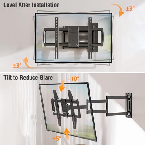 37.9" Long Arm TV Wall Mount for 42-75 Inch TV, Full Motion Swivel and Tilt - size: Indoor Arm: 37.9"