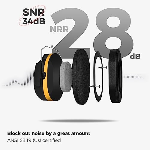ProCase Hearing Protection Ear Muffs SNR 33dB, Noise Cancelling Headphones - color: 1 - Orange