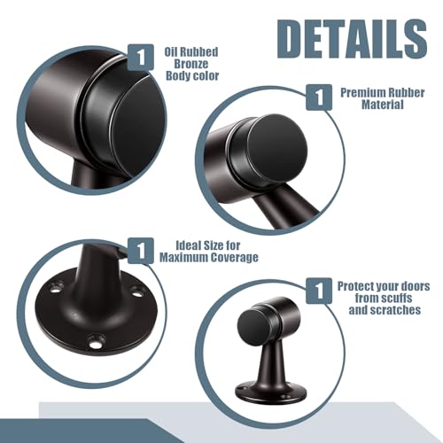 Yaocom 2 Pack Heavy Duty Floor Mounted Door Stop 3 in Aluminum Commercial Grade Door Stopper with Rubber Bumper & Stainless Steel Screws (Oil Rubbed Bronze) - color: Oil Rubbed Bronze