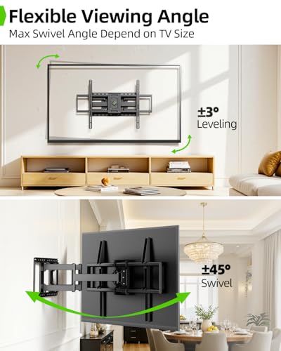 USX MOUNT Heavy Duty Full Motion TV Wall Mount for 60-120 Inch TVs, Holds 220lbs, 28" Extension Wall Bracket, Preassembled TV Mount for 65" 75" 85" 90" 98" 100", Max VESA 900x600mm, Fits 12-24" Studs - size: 60-120 inch
