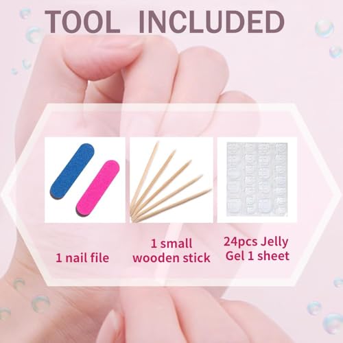 MAGLFELL Handmade Nails Press On Nails Almond Art False Nails Women's Nails Kit (Size S) - color: Pink, size: S