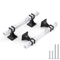 Haliwu 10 Pack 3-3/4 Inch White Marble Cabinet Pulls Black Kitchen Handles - color: White Marble & Black, size: Hole Center Spacing：96mm (3-3/4 inch)