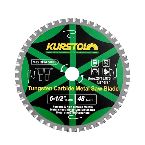 Metal Circular Saw Blade - 6-1/2" TCT Cutting Blade 48T Tungsten Carbide Tipped Blade Arbor 20mm with 15.87mm Washer for Steel, Iron, Nickel, Titanium, Ferrous Metals, Steel Pipe - size: 6-1/2"(165mm)