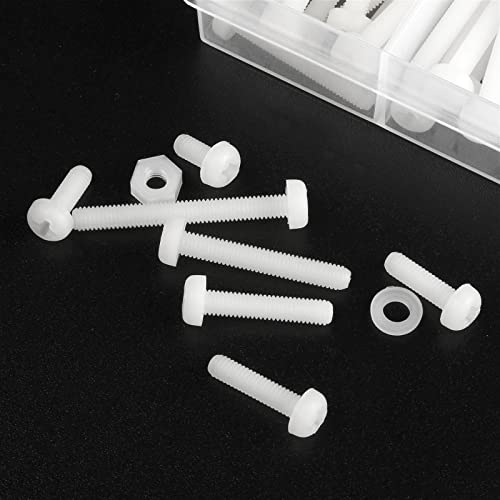 M3 White Round Head Screws, Nut Bolts, Gasket Assortment Kit - color: White