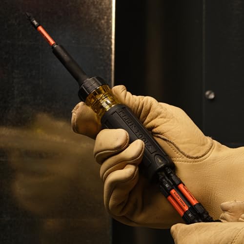 Klein Tools 32313HD 13-in-1 Multi-bit Ratcheting Screwdriver, Double-Ended Impact Bit Set, 12 Impact Driver Bits and 1/4-Inch Nut Driver - size: 13-in-1, Impact Rated