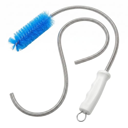 Flexible Drain Clog Remover Brush Double Head Extended Reach Cleaning Tool for Bathroom Kitchen and Sink Drains Blue - color: Blue, size: Large