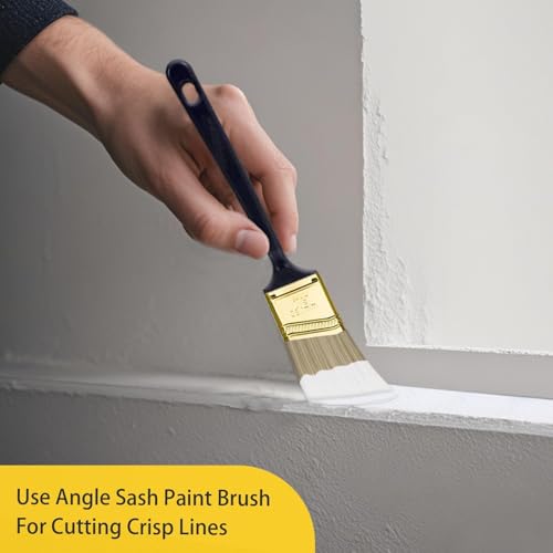 20 Pcs Paint Brushes, 5 Sizes, 1" 1.5" 2" 3" Flat & 1.5" Angled