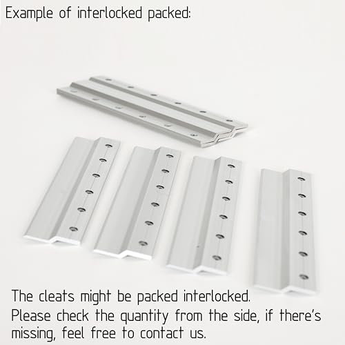 French Cleat Hanger 4 Inch Heavy Duty- 4 Pack - Picture, Mirror, Whiteboard, Cabniet, Shelf, Pallet or Panel Interlocking Wall Mounting Bracket - Aluminum Z Bar Clip Hanger Supports 40 lbs - size: 4"(4Pairs)