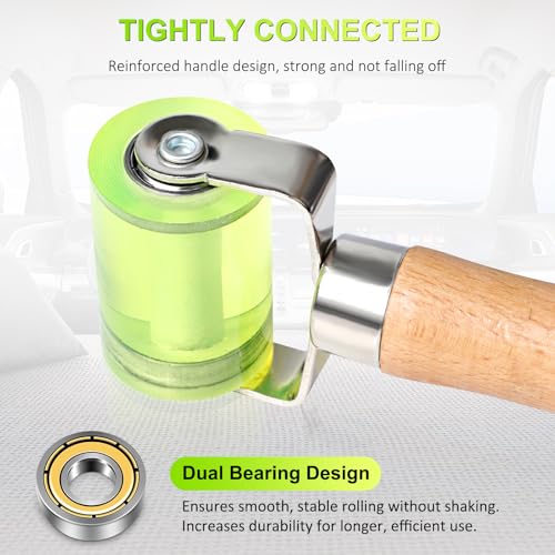 Ouzorp Automotive Car Sound Deadening Roller，Bearings Equipped No Nut Loosening Sound Deadening Mat Wallpaper Application PU Rubber Wheel Roller Tool Seam Roller