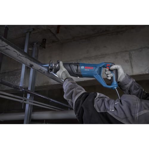 BOSCH GSA12-30 Corded Reciprocating Saw - 12 Amp Power, 1-3/16 In Stroke Length, Variable Speed Control, Tool-Free Blade Change, Lightweight Design for Easy Maneuverability (Bare Tool)