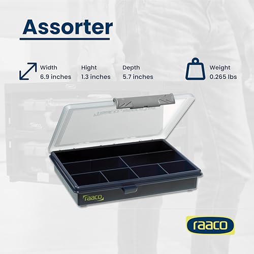 Raaco Assorter 6-7 Tool Box Organizer, 7-Slot - Small Parts & Hardware - size: Compact –7 Slots, style: Fixed Grid