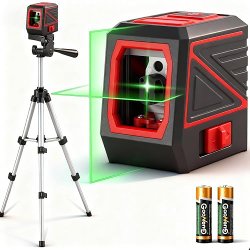 Laser Level with Tripod, 100Ft Green Cross Line Rotary Laser Tool