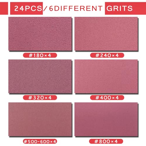 25Pcs Sanding Sponge Set, Reusable 3×4 Inch Wet Dry Foam Sanding Blocks for Wood, Furniture, Metal & Drywall (180-800 Grit Set)