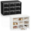 Wenqik 2 Pcs Mini Storage Drawers, Black, White - color: Black, White