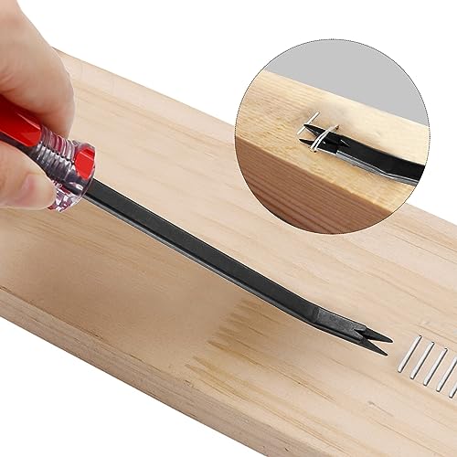 Staple Remover, Upholstery Staple Remover Tool, Upholstery Tools Tack Lifter with Double Pronged Head Nail for All Kinds of Staples for Furniture, Yellow