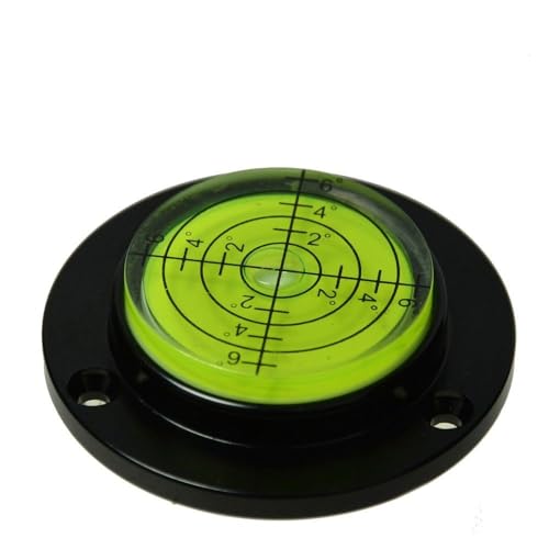Round Bubble Level Circular Bullseye Spirit Level With Positioning Hole Measuring Instrument tools 50x13mm (black-green)