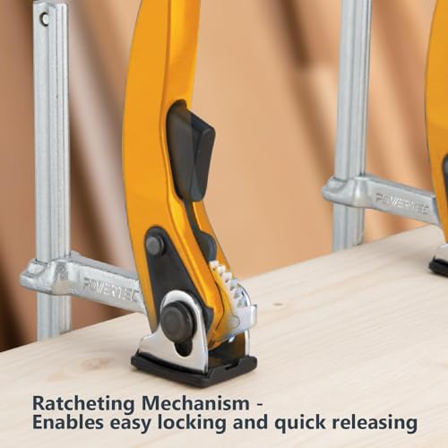 POWERTEC 72104 Aluminum Pocket Hole Jig Set with 7" Quick Release Ratcheting Table Clamp | Joinery Woodworking Jig Tool with Base, 1-1/4" Dust Port and Hardware - style: AluminumPocket Hole Jig Set w/ 7" Clamp