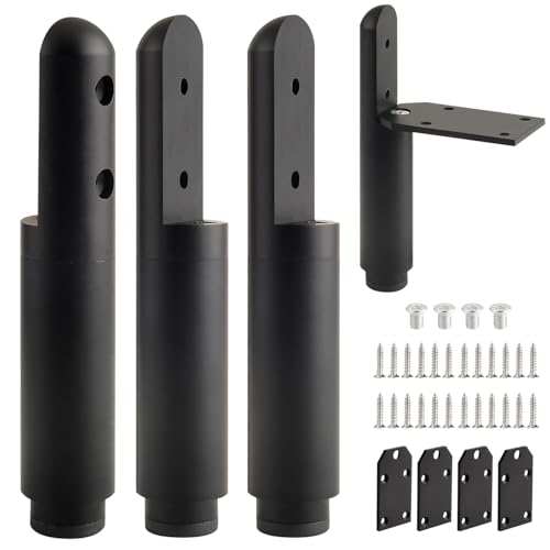 4 Pack Adjustable Furniture Support Legs Stand Black 3.3-4.5 Inch Coffee Table Legs Extenders Dresser Feet Cabinet Feet Replacement L-Shape Desk Leg - color: Black, size: 3.3-4.5 inch(4pcs)