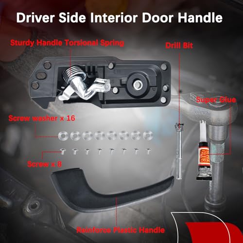 FAERSI Interior Door Handle Kit Front Left Driver Side for 2007-2014 Chevy Silverado Avalanche Suburban Tahoe Cadillac Escalade GMC Sierra Yukon #20833606 - color: Front Left Driver Side