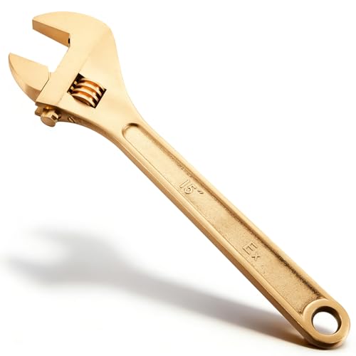 Hicarer 15 Inch Non-Sparking Adjustable Wrench, Aluminum Bronze Tool - size: 15 Inch/ Open Max 46mm