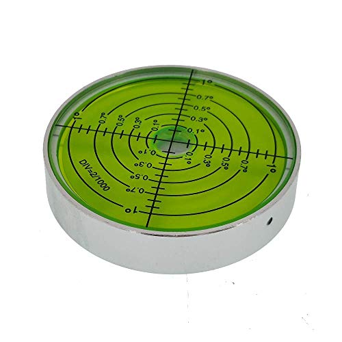 Aluminum alloy high precision horizontal bubble universal high precision small level bubble level meter circular bubble correction Convenient and quick (Silver-green - with magnetic) - color: Silver-green - With Magnetic