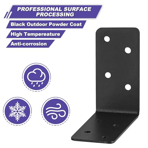 20Pcs Corner Braces,3x3x1.5 Black L Brackets,Right Angle Bracket - size: 3X3X1.5''