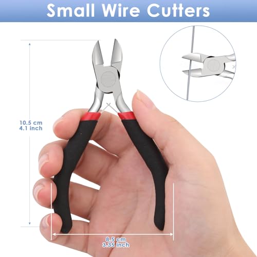 Wire Cutters, Small Side Cutters for Crafts, Flush Cutting Pliers for Jewelry Making, Floral Wire Cutters for Artificial Flowers, Zip Tie Cutters for Cable Tie, Wire Cutting Tool for Guitar Strings - style: Side Cutter Pliers