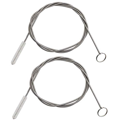 ICEYLI 2 Pack 60 Inch Long Pipe Cleaner Flexible Tube Cleaning Brush | Sunroof drain cleaning tool,Stainless Steel, Kitchen Drain Tube Cleaning,Sink Fridge Skinny Pipe Drain Dredge