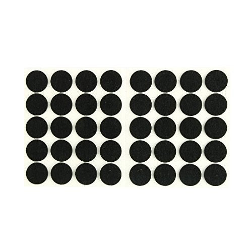 uxcell Furniture Pads Round Self-Stick Non-Slip Anti-Scratches Felt Pads Floors Protector 15mm Dia 40pcs for Home Black - color: Black