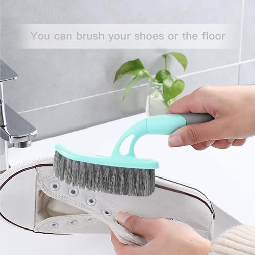 KUFUNG Scrub Brush, Cleaning Shover Scrubber with Ergonomic Handle Bristles for Bathroom Shower Sink Carpet Floor (9 inch, Blue)