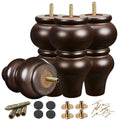 SHANJUE 6 Inch Sofa Legs Wood Round Furniture Feet for Dresser Couch, 4PC - size: 6 inch