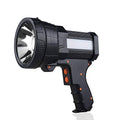 YIERBLUE Rechargeable Spotlight, Super Bright 2000,000 High Lumen LED Handheld Spotlight Long Lasting Large Flashlight Searchlight and Flood Camping Flashlight with Foldable Tripod Black - color: Black