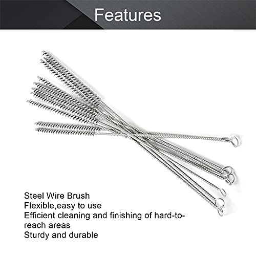 Utoolmart Steel Wire Tube Brush 12" x 1/4" Spiral Long Handle 10pcs - color: 10pcs, size: 0.6cm