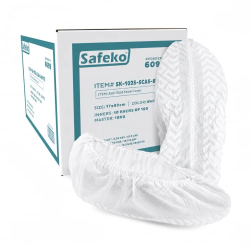 Premium Disposable Boot & Shoe Covers Booties, Durable, Non-Slip, Non-Toxic, Recyclable Protectors, Fits Most Shoes - White - 10 Packs of 100 (1000) - style: White Case of 1000