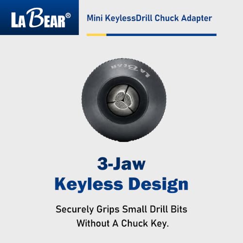 LABEAR Keyless Drill Chuck Adapter, 1.5-6mm, 1/4" Hex Shank - size: 1.5-6mm