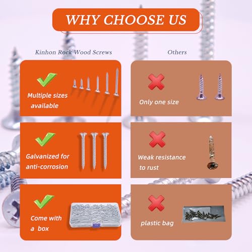 335PCS Wood Screw Assortment Kit Silver Drywall Screws Flat Head Phillips Drive Screws Set Zinc Plated Coarse Thread Ideal for Furniture, DIY & Home Repair - size: 335pcs Wood Screw Assortment Kit