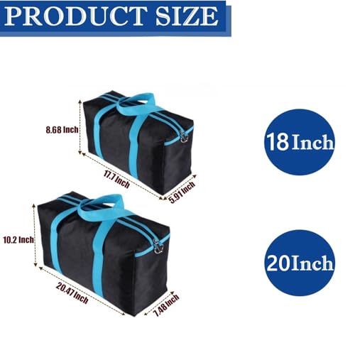 BLIRITEL 20 Inch Heavy Duty Wide Mouth Tool Bag for Men, High Capacity Tool Tote Bag for Electricians, Multipurpose Power Tool Bag Organizer for Mechanics Carpenters - size: 20 Inch