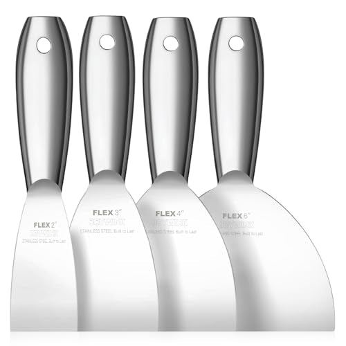 Putty Knife Set, 4Pcs 2",3",4",6" One Piece Putty Knives for Spackling - size: 2"3"4"6"