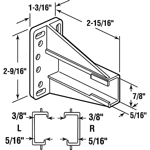 Prime-Line MP7240 Drawer Slide Track Back Brackets (1 Set)