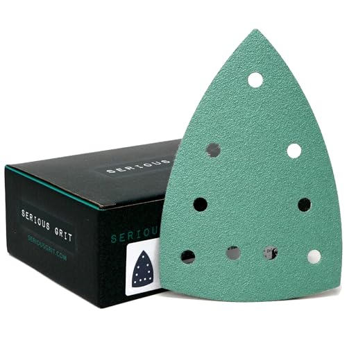 Serious Grit - 4" x 6" Delta P80 Grit Sanding Sheets - 50 Pack Box | Fits Festool DTS 400 & Mirka DEOS Delta Sanders - Heavy-Duty Hook & Loop Wet/Dry Film Sandpaper for Detail Work - size: 80 Grit