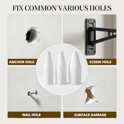 Drywall Hole Repair Kit 40Pcs, Wall Hole Filler for Small Nail Holes with Scraper & Gloves, No Sanding No Tools Required, Quick Drywall Patch Plugs for Renters Home Repair Move-Out