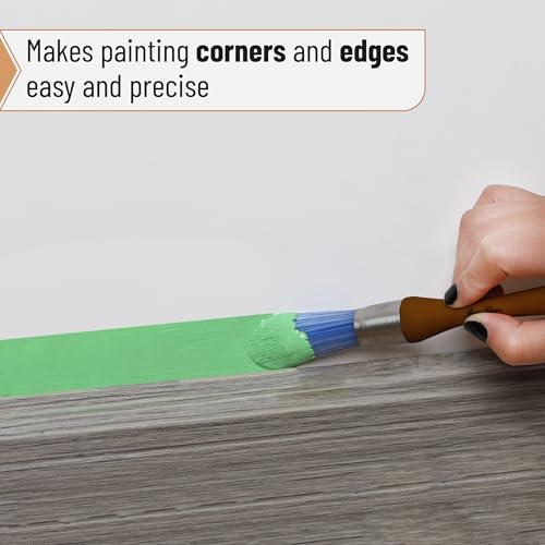 Bates- Trim Brush, 0.75 Inch, Edge Painting Tool, Trim Paint Brushes, Trimmer Edger, Trim Brush - color: Clay, size: 0.75 inch, 1 Pack