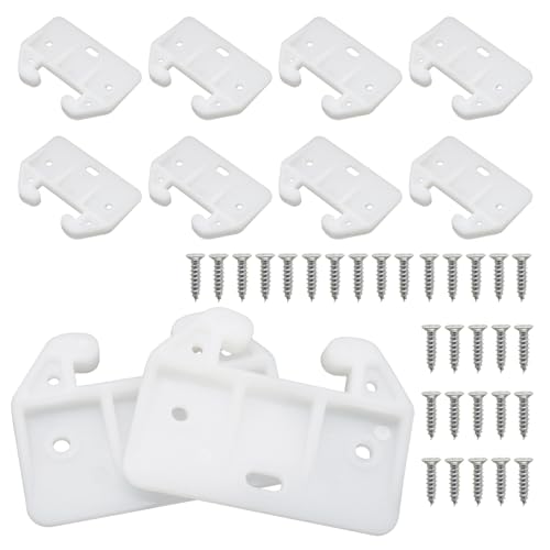 10pcs White Plastic Drawer Slides, 5 Holes Drawer Track Guides - size: 5 Holes
